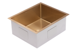1.0 BOWL SS SINK WITH WASTE COUPLING (DEPTH 9)- FUTURA -  ( ROSE GOLD - HAND CARVED COLOUR SERIES - 533x457 mm - 21.32inchX18.28inch )