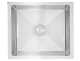 1.0 BOWL SS SINK WITH FA-07 WASTE COUPLING (DEPTH 9INCH)- FUTURA -  ( SATIN FINISH - HAND CARVED SERIES - 609x457 mm - 24inchX18inch )