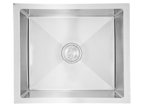 1.0 BOWL SS SINK WITH FA-07 WASTE COUPLING (DEPTH 9INCH)- FUTURA -  ( SATIN FINISH - HAND CARVED SERIES - 609x457 mm - 24inchX18inch )