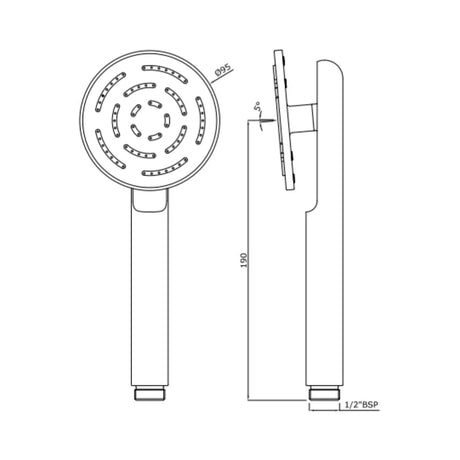 MAZE HAND SHOWER 95MM ROUND - JAQUAR FAUCETS -  ( ANTIQUE BRONZE - HAND SHOWER - 15x0 mm - 0.5inchX0inch )