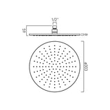 O/HEAD SHOWER ROUND 300MM - VADO -  ( BRUSHED GOLD - INDIVIDUAL - 0x15 mm - 0inchX0.6inch )
