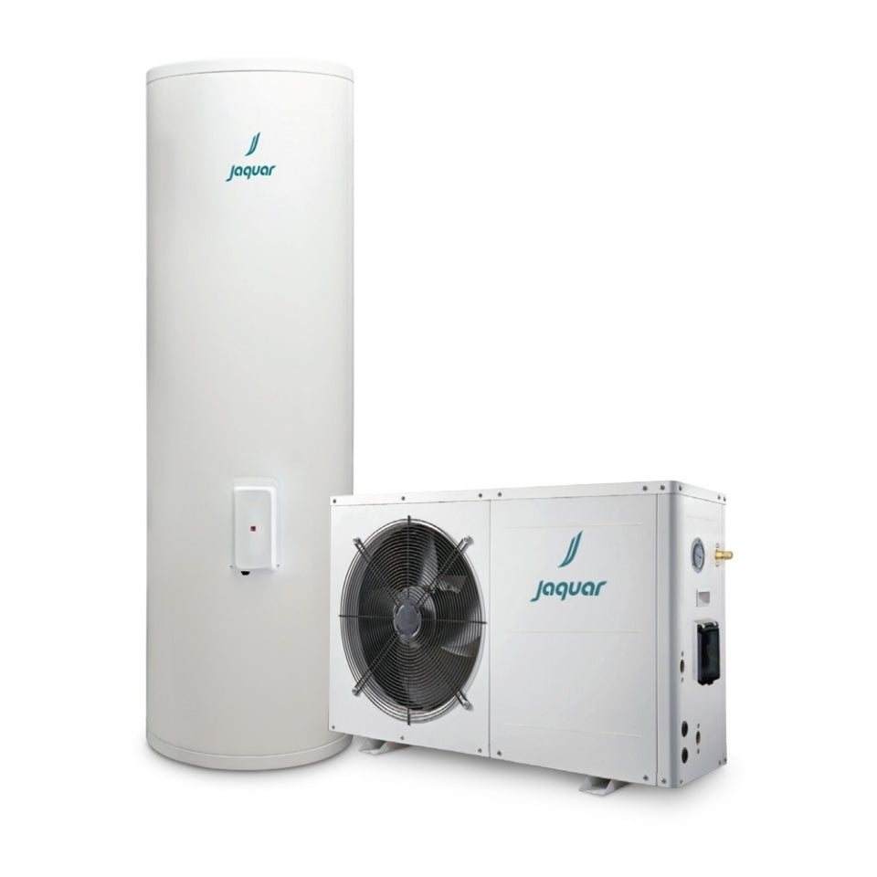 SPLIT HEAT PUMP WATER HEATER 200X COMPRESSOR+TANK - JAQUAR GEYSERS -  ( WHITE - HEAT PUMP - 0x20 mm - 0inchX0.75inch )