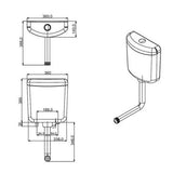 PVC W/HUNG CIST. 3/6L D/F W/BEND FOR EWC - JAQUAR CISTERN - ( WHITE - ALLIED - 0x0 mm - 0inchX0inch )