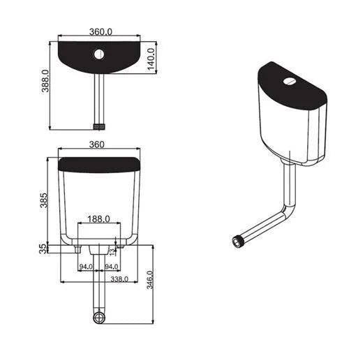 SLIM CISTERN WALL HUNG - JAQUAR CISTERN - ( WHITE - - 0x0 mm - 0inchX0inch )