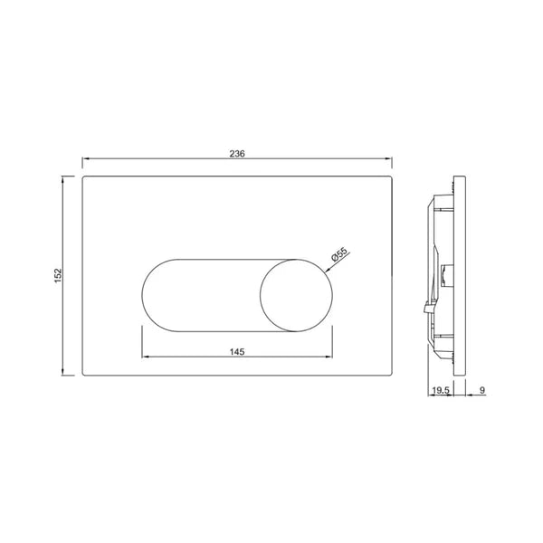 CONTROL PLATE   - JAQUAR CISTERN -  ( STAINLESS STEEL - ORNAMIX PRIME - 0x0 mm - 0inchX0inch )