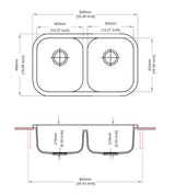 QUARTZ 2.0 BOWL W/O DRAIN BOARD (DEPTH 8INCH) - CARYSIL -  ( GRANITE SNOVA - JUMBO - 825x485 mm - 32inchX19inch )