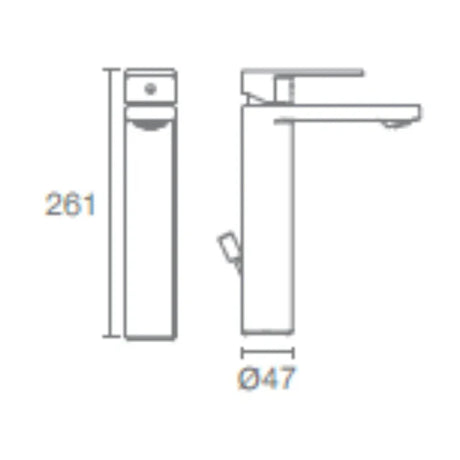 PARALLEL SC TALL LAV W/O DRAIN - KOHLER PREMIUM -  ( POLISHED CHROME - PREMIUM - 0x15 mm - 0inchX0.5inch )