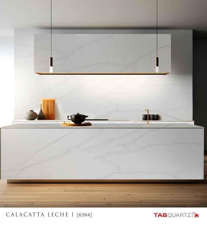 CALACATTA-8 - CALACATTA LECHE I (6384) - SURFACES -  (  - TABQUARTZ - 3270x1640x20 mm - 128.74inchX64.57inchX0.8inch )