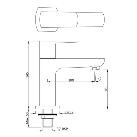 PILLAR COCK - JAQUAR FAUCETS -  ( GOLD DUST - KUBIX PRIME - 0x15 mm - 0inchX0.5inch )