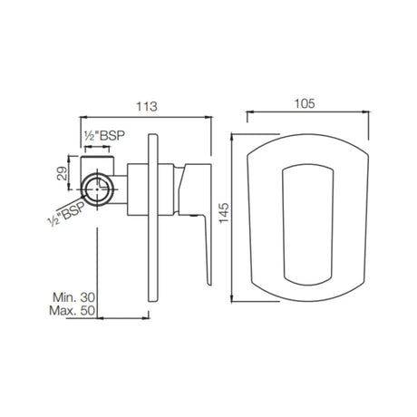 SINGLE LEVER EXPOSED PARTS KIT OF DEUSCH MIXER - JAQUAR FAUCETS -  ( GDS - KUBIX PRIME - 0x15 mm - 0inchX0.5nch )
