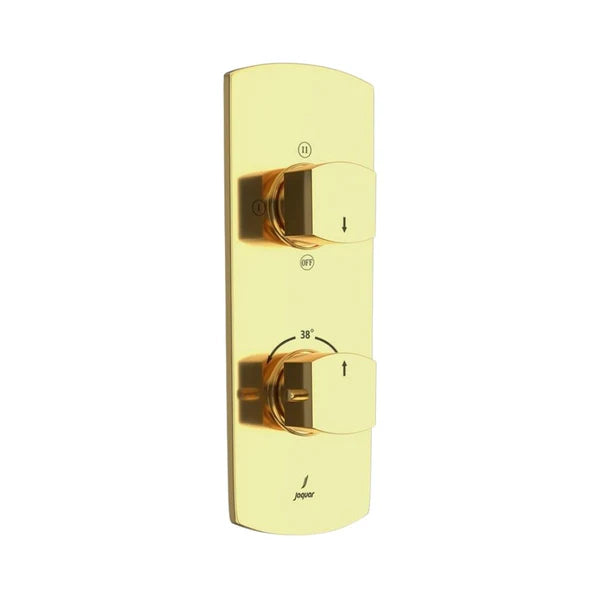 (PRUN) AQUAMAX EXPOSED PART KIT OF THERMOSTATIC SHOWER MIXER WITH 3-WAY DIVERTER & SLEEVE (COMPATIBLE WITH ALD-683N) - JAQUAR FAUCETS -  ( GOLD - KUBIX PRIME - 0x20 mm - 0inchX0.75inch )