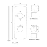 (PRUN) AQUAMAX EXPOSED PART KIT OF THERMOSTATIC SHOWER MIXER WITH 3-WAY DIVERTER & SLEEVE (COMPATIBLE WITH ALD-683N) - JAQUAR FAUCETS -  ( GOLD - KUBIX PRIME - 0x20 mm - 0inchX0.75inch )