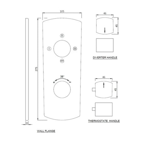 (PRUN) AQUAMAX EXPOSED PART KIT OF THERMOSTATIC SHOWER MIXER WITH 3-WAY DIVERTER & SLEEVE (COMPATIBLE WITH ALD-683N) - JAQUAR FAUCETS -  ( GOLD - KUBIX PRIME - 0x20 mm - 0inchX0.75inch )