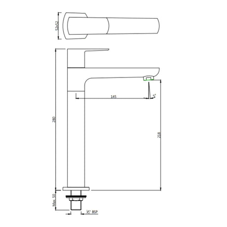 PILLAR COCK WITH 190MM EXTENSION BODY - JAQUAR FAUCETS -  ( WHITE MATT - KUBIX PRIME - 0x15 mm - 0inchX0.5inch )