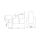 ANGULAR STOP COCK WITH WALL FLANGE - JAQUAR FAUCETS -  ( WHITE MATT - KUBIX PRIME - 0x0 mm - 0inchx0inch )