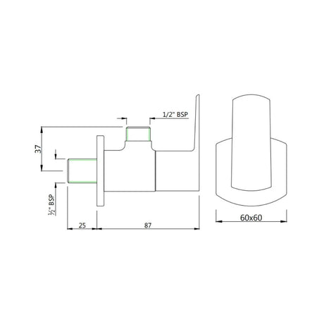 ANGULAR STOP COCK WITH WALL FLANGE - JAQUAR FAUCETS -  ( WHITE MATT - KUBIX PRIME - 0x0 mm - 0inchx0inch )
