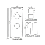 AQUAMAX EXPOSED PART KIT OF SINGLE LEVER SHOWER MIXER WITH 3-WAY DIVERTER & SLEEVE (COMPATIBLE WITH ALD-783N) - JAQUAR FAUCETS -  ( WHITE MATT - KUBIX PRIME - 0x15 mm - 0inchX0.5inch )