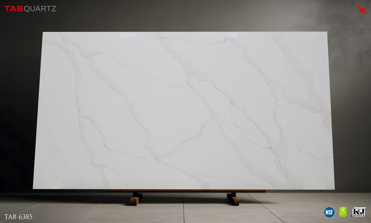 CALACATTA-8 - CALACATTA LECHE II (6385) - SURFACES -  (  - TABQUARTZ - 3270x1640x20 mm - 128.74inchX64.57inchX0.8inch )