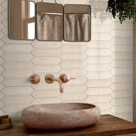 PICKET MARFIL - COLORTILE -  (  - PICKET GLOSSY - 300x75 mm - 12inchX3inch )