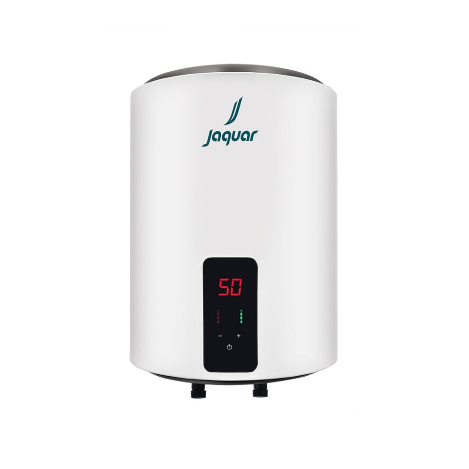 META SEMI DIGITAL STORAGE WATER HEATER 15 LTR - JAQUAR GEYSERS -  ( WHITE - META VERTICAL - 495x320 mm - 19.8inchX12.8inch )