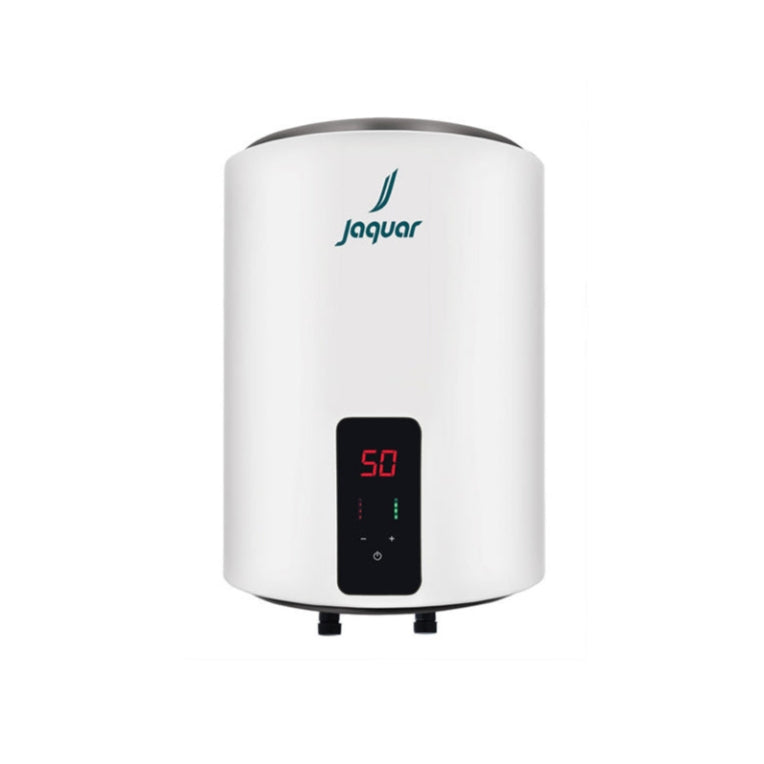 META SEMI DIGITAL STORAGE WATER HEATER 10 LTR - JAQUAR GEYSERS -  ( WHITE - META VERTICAL - 495x270 mm - 19.8inchX10.8inch )