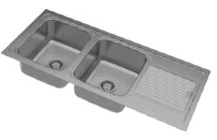 2.0 BOWL W/DRAINBOARD (DEPTH 8INCH) THK 1MM - CARYSIL -  ( MATT FINISH - MONOPRESS SINK - 1150x500 mm - 46inchX20inch )