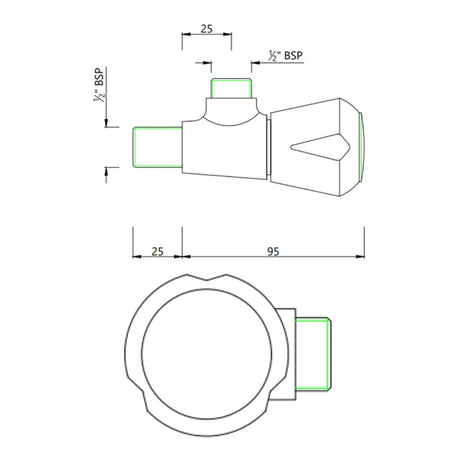 ANGLE COCK W/O FLANGE - ESSCO FAUCET -  ( CHR - MARVEL RANGE - 0x15 mm - 0inchX0.5inch )