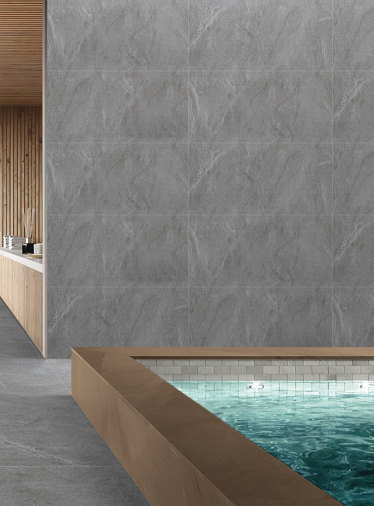 NAUTICA NERO - INDIAN TILES -  (  - MIORCA-RUSTIC - 1200x600x8 mm - 48inchX24inchX0.3inch )