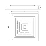 MAZE SQ CEILING W/REM&CON.INST KIT W/LED - JAQUAR FAUCETS -  ( CHROME - OVERHEAD SHOWER - 15x450 mm - 0.5inchX18inch )