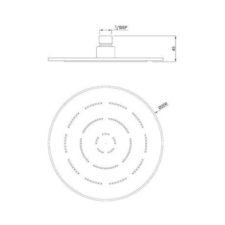 MAZE ROUND 8 - JAQUAR FAUCETS - ( GOLD DUST - OVERHEAD SHOWER - 15x200 mm - 0.5inchX8inch )