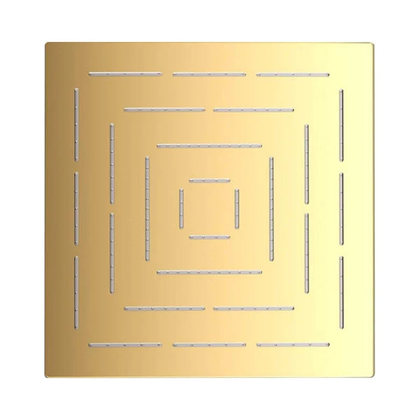 (PRUN) MAZE SQUARE  9.5   - JAQUAR FAUCETS -  ( GOLD - OVERHEAD SHOWER - 15x240 mm - 0.5inchX9.5inch )