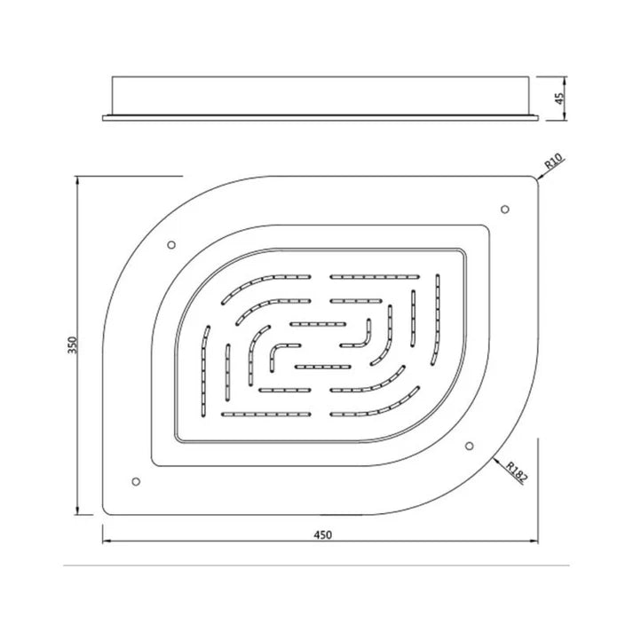 MAZE ALIVE PRIME SINGLE FUN.450X350 - JAQUAR FAUCETS -  ( GRAPHITE - OVERHEAD SHOWER - 0x15 mm - 0inchX0.5inch )