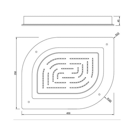 MAZE ALIVE PRIME SINGLE FUN.450X350 - JAQUAR FAUCETS -  ( GRAPHITE - OVERHEAD SHOWER - 0x15 mm - 0inchX0.5inch )