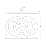 MAZE OVERHEAD SHOWER OVAL SHAPE SINGLE FLOW - JAQUAR FAUCETS -  ( WHITE MATT - OVERHEAD SHOWER - 340x15 mm - 13.6inchX0.5inch )