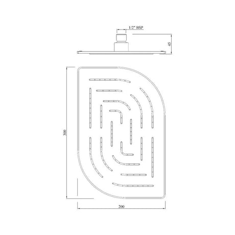 MAZE ALIVE RECT. SHOWER 200X300 - JAQUAR FAUCETS -  ( WHITE MATT - OVERHEAD SHOWER - 0x15 mm - 0inchX0.5inch )