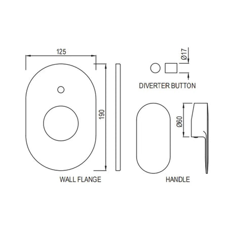 S.L.EXPOSED PARTS DIV KIT HIGH FLOW - JAQUAR FAUCETS -  ( BLACK MATT - OPAL PRIME - 0x15 mm - 0inchX0.5inch )
