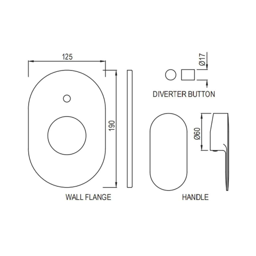 SINGLE LEVER EXPOSED PARTS KIT OF HI-FLOW DIVERTER - JAQUAR FAUCETS -  ( GOLD DUST - OPAL PRIME - 0x15 mm - 0inchX0.5inch )
