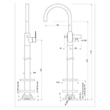 EXPOSED PARTS OF FLOOR MOUNTED SINGLE LEVER BATH MIXER - JAQUAR FAUCETS -  ( GOLD DUST - OPAL PRIME - 0x15 mm - 0inchX0.5inch )