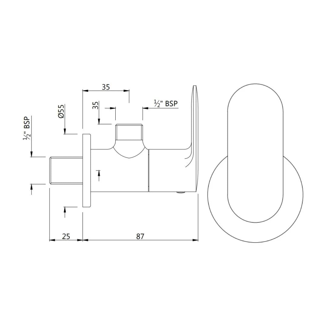 ANGLE COCK WITH FLANGE - JAQUAR FAUCETS -  ( WHITE MATT - OPAL PRIME - 0x15 mm - 0inchX0.5inch )