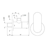 ANGLE COCK WITH FLANGE - JAQUAR FAUCETS -  ( WHITE MATT - OPAL PRIME - 0x15 mm - 0inchX0.5inch )