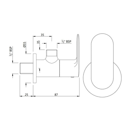 ANGLE COCK WITH FLANGE - JAQUAR FAUCETS -  ( WHITE MATT - OPAL PRIME - 0x15 mm - 0inchX0.5inch )