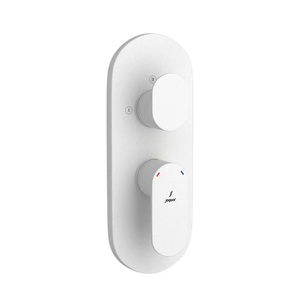 AQUAMAX EXPOSED PART KIT OF SINGLE LEVER SHOWER MIXER WITH 3-WAY DIVERTER AND SLEEVE (COMPATIBLE WITH ALD-783N) - JAQUAR FAUCETS -  ( WHITE MATT - OPAL PRIME - 0x15 mm - 0inchX0.6inch )