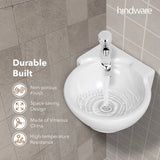 WASH BASIN CORNER CLASSIC - HINDWARE -  ( STAR WHITE -  - 350x350 mm - 14inchX14inch )