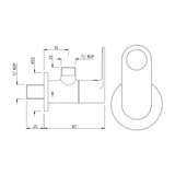 ANGLE COCK WITH FLANGE - JAQUAR FAUCETS -  ( WHITE MATT - ORNAMIX PRIME - 0x15 mm - 0inchX0.5inch )
