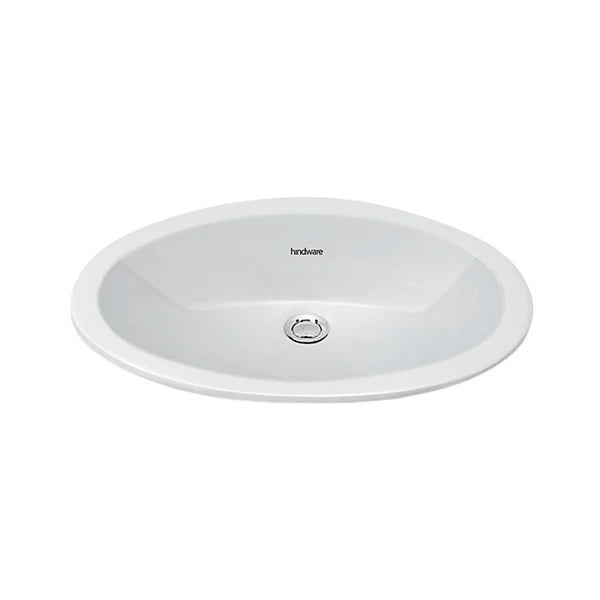 WASH BASIN OVAL - HINDWARE -  ( STAR WHITE - OVAL - 550x410 mm - 22inchX16inch )