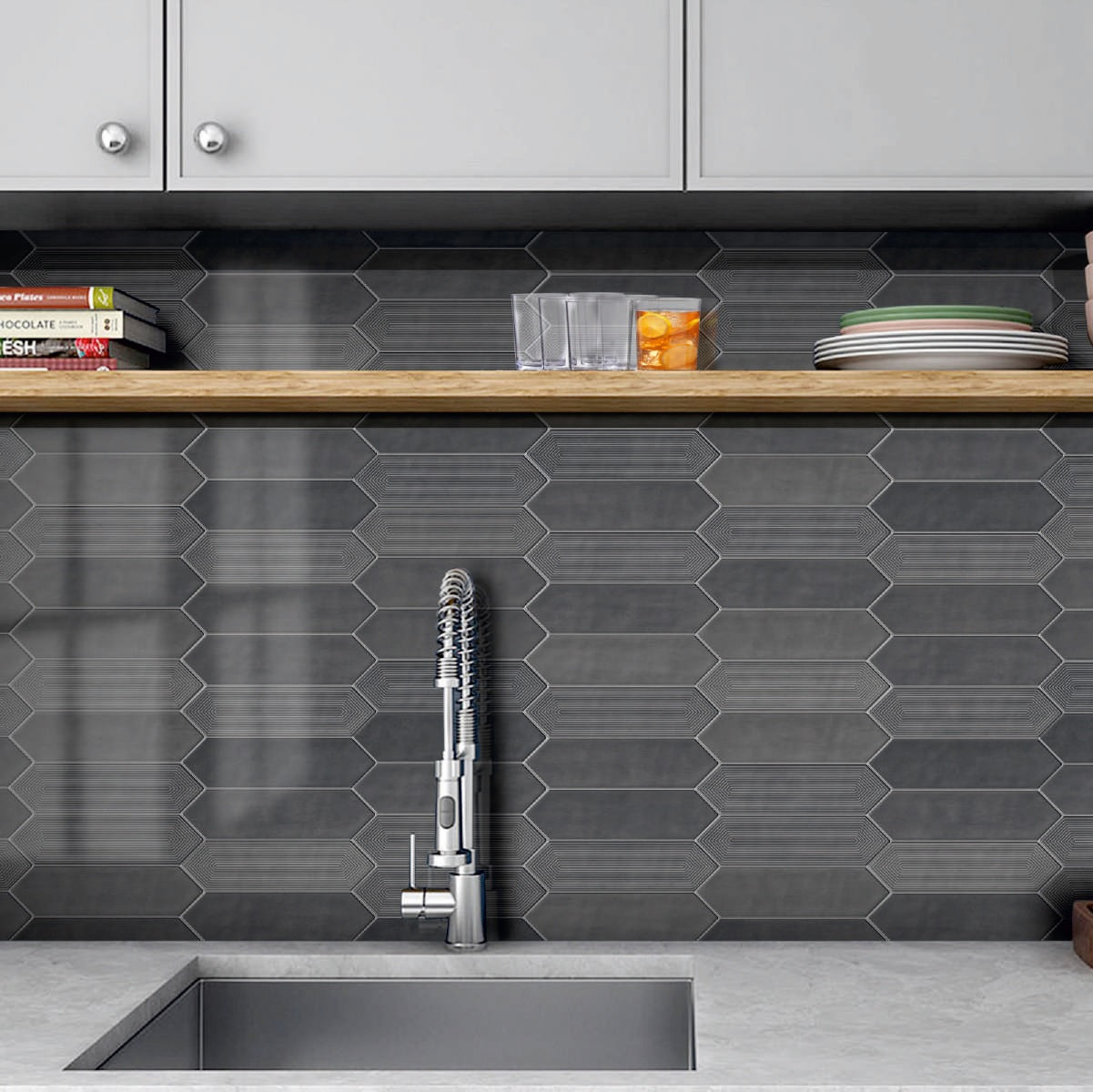 PICKET SHADOW - COLORTILE -  (  - PICKET GLOSSY - 300x75 mm - 12inchX3inch )