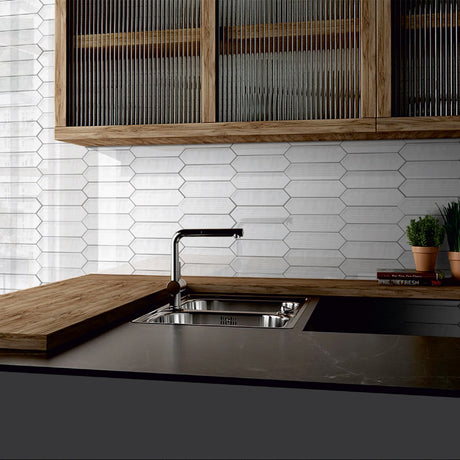 PICKET WHITE - COLORTILE -  (  - PICKET GLOSSY - 300x75 mm - 12inchX3inch )