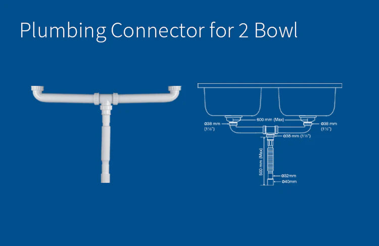 PLUMBING CONNECTOR FOR TWO BOWL - NIRALI -  ( WHITE - ACCESSORIES - 0x0 mm - 0inchx0inch )