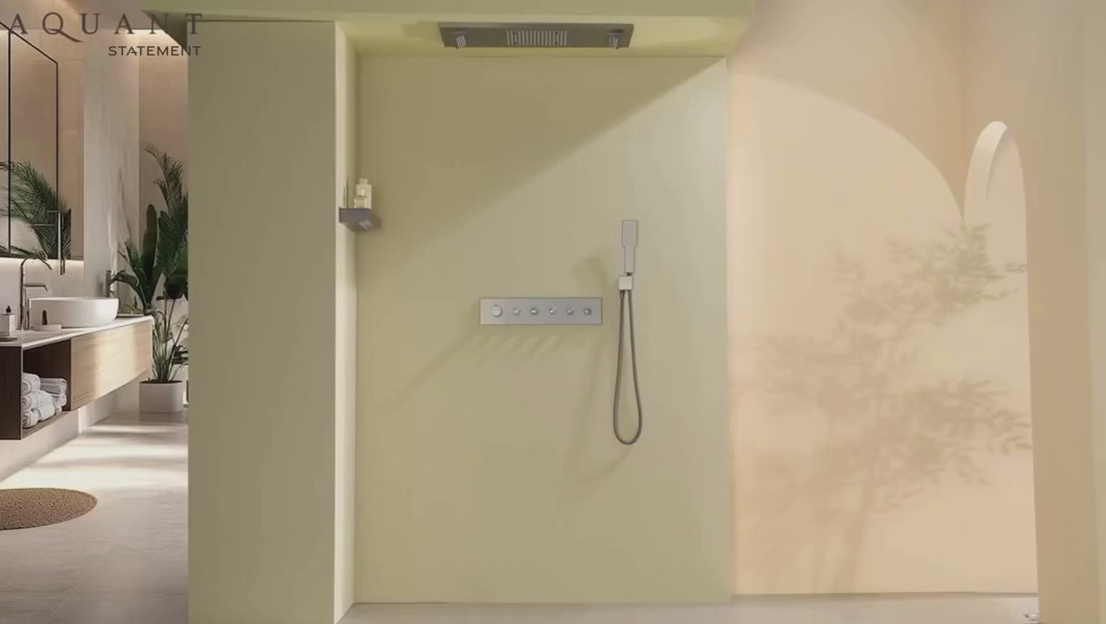 SS 3 FUNCTION CONCEALED CEILING MOUNTED SHOWER WITH INSTALLATION KIT FOR FALSE CEILING(RAIN, DUAL POWDER FLOW & MIST) - AQUANT - (CHROME - HYDRO TORRENT - 800x350 mm - 32inchX14inch)