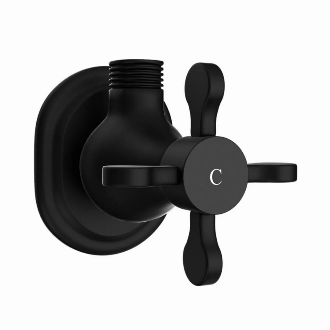 ANGULAR STOP COCK W/WALL FLANGE - JAQUAR FAUCETS -  ( BLACK MATT - QUEENS PRIME - 0x20 mm - 0inchX0.75inch )